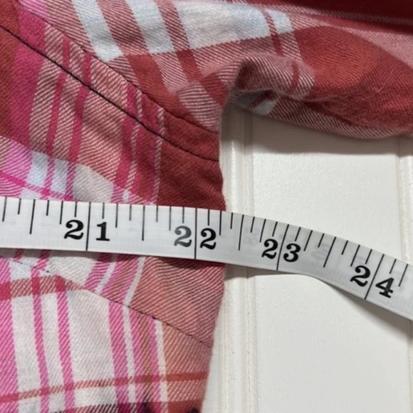 Pink Blue Fall Bleach Dip Tie Dye Plaid Button Down Shirt L - Picture 5 of 6